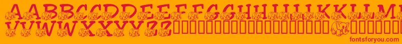 fuente LmsFriendlyElephant – Fuentes Rojas Sobre Fondo Naranja