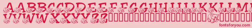 LmsFriendlyElephant-fontti – punaiset fontit vaaleanpunaisella taustalla