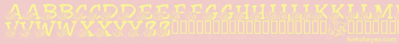 LmsFriendlyElephant-Schriftart – Gelbe Schriften auf rosa Hintergrund