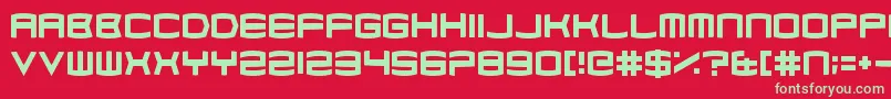 フォントDubstepCadence – 赤い背景に緑の文字
