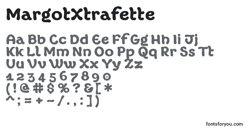 A fonte MargotXtrafette – alfabeto, números, caracteres especiais