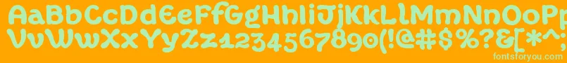 MargotXtrafette Font – Green Fonts on Orange Background