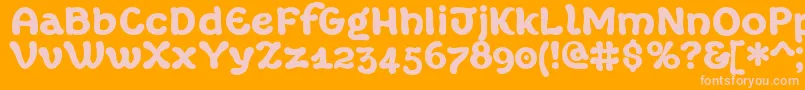 MargotXtrafette-Schriftart – Rosa Schriften auf orangefarbenem Hintergrund