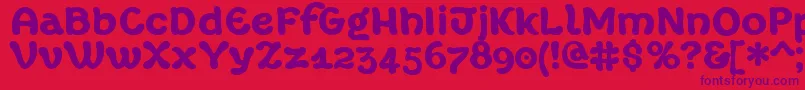 MargotXtrafette-fontti – violetit fontit punaisella taustalla