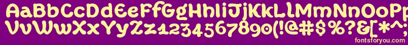 MargotXtrafette Font – Yellow Fonts on Purple Background