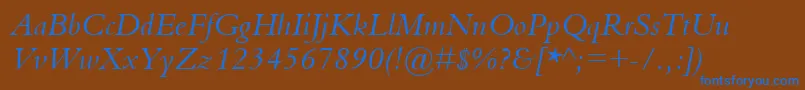 BemboItalic Font – Blue Fonts on Brown Background