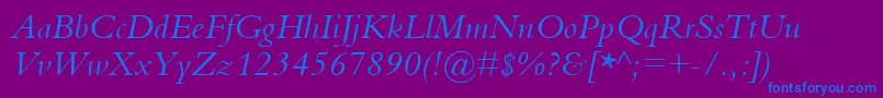 BemboItalic Font – Blue Fonts on Purple Background