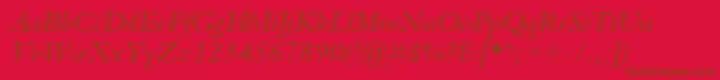 BemboItalic Font – Brown Fonts on Red Background