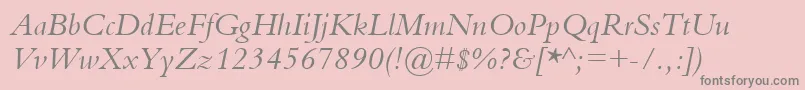 BemboItalicフォントについての詳細 フォントBemboItalic – ピンクの背景に灰色の文字