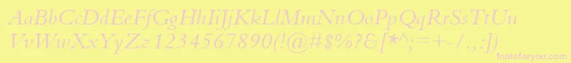 BemboItalic Font – Pink Fonts on Yellow Background