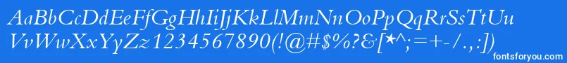 BemboItalic Font – White Fonts on Blue Background