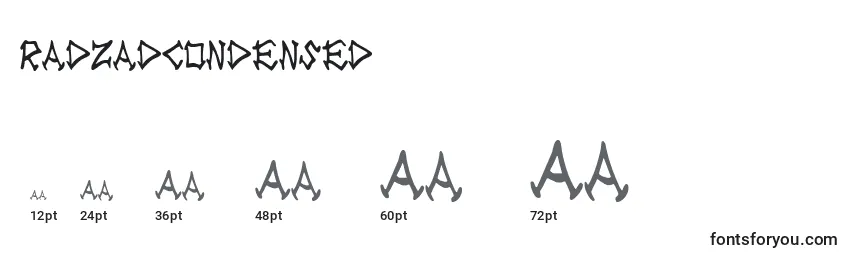 RadZadCondensed Font Sizes