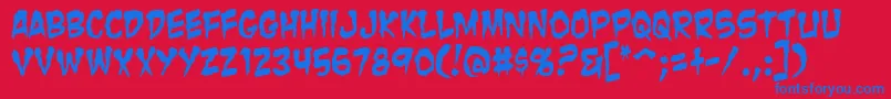 Zombie ffy Font – Blue Fonts on Red Background