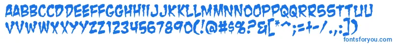 Zombie ffy Font – Blue Fonts on White Background