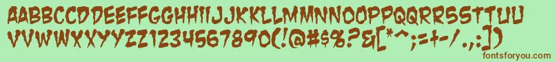 Zombie ffy-Schriftart – Braune Schriften auf grünem Hintergrund