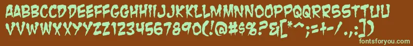 Zombie ffy Font – Green Fonts on Brown Background