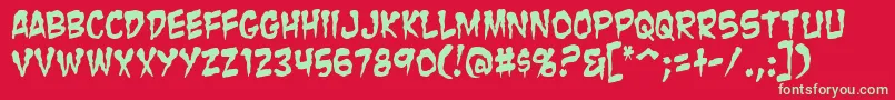 Zombie ffy Font – Green Fonts on Red Background