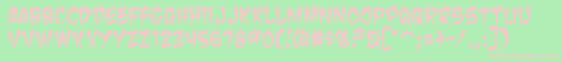 Zombie ffy Font – Pink Fonts on Green Background