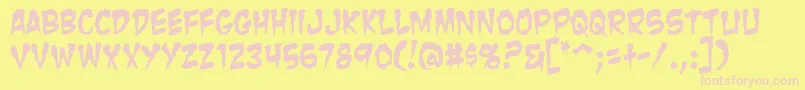 Zombie ffy Font – Pink Fonts on Yellow Background