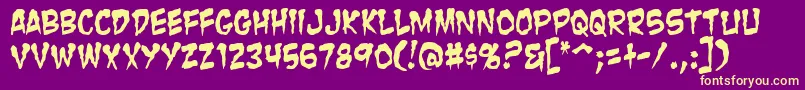 Zombie ffy Font – Yellow Fonts on Purple Background