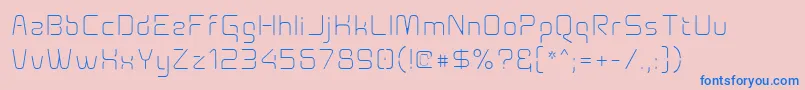 フォントAunchanted Xspace Thin – ピンクの背景に青い文字