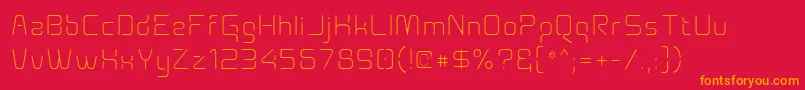 フォントAunchanted Xspace Thin – 赤い背景にオレンジの文字
