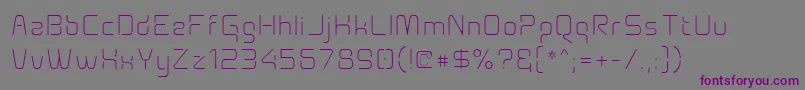 フォントAunchanted Xspace Thin – 紫色のフォント、灰色の背景