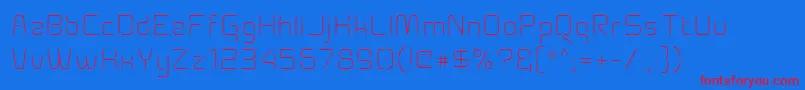 フォントAunchanted Xspace Thin – 赤い文字の青い背景