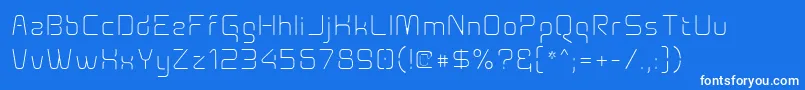 フォントAunchanted Xspace Thin – 青い背景に白い文字