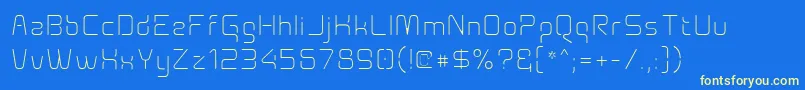 Aunchanted Xspace Thin-fontti – keltaiset fontit sinisellä taustalla