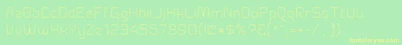 フォントAunchanted Xspace Thin – 黄色の文字が緑の背景にあります