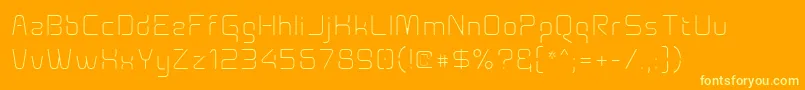 Aunchanted Xspace Thin Font – Yellow Fonts on Orange Background