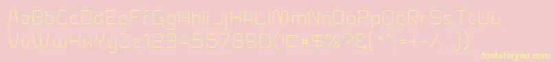 Aunchanted Xspace Thin-Schriftart – Gelbe Schriften auf rosa Hintergrund