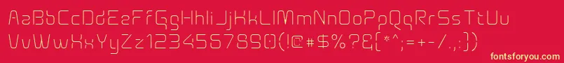 Шрифт Aunchanted Xspace Thin – жёлтые шрифты на красном фоне