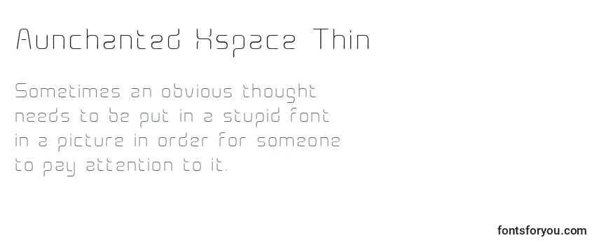 Überblick über die Schriftart Aunchanted Xspace Thin