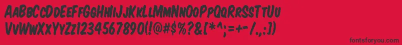 KomikaTitleKaps Font – Black Fonts on Red Background