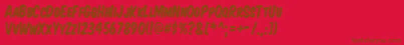 KomikaTitleKaps Font – Brown Fonts on Red Background