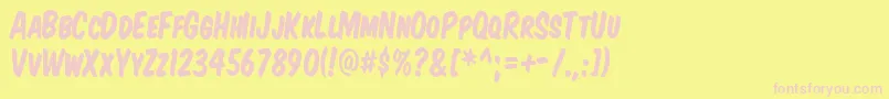 KomikaTitleKaps Font – Pink Fonts on Yellow Background