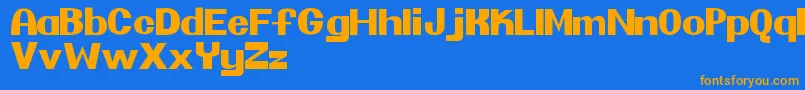 Pretendo Font – Orange Fonts on Blue Background