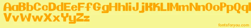 Pretendo Font – Orange Fonts on Yellow Background