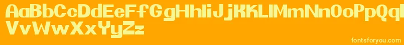 Pretendo Font – Yellow Fonts on Orange Background