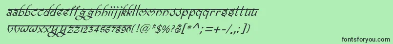 フォントBitlingravishItalic – 緑の背景に黒い文字