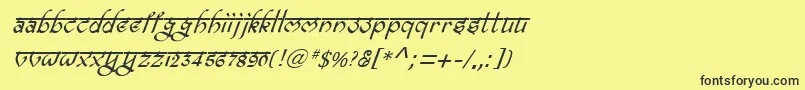 Шрифт BitlingravishItalic – чёрные шрифты на жёлтом фоне