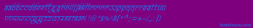 BitlingravishItalic Font – Blue Fonts on Purple Background