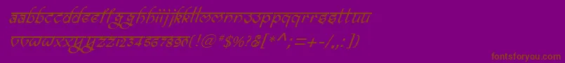 フォントBitlingravishItalic – 紫色の背景に茶色のフォント
