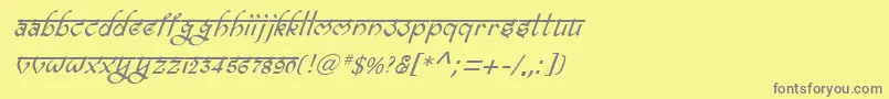 フォントBitlingravishItalic – 黄色の背景に灰色の文字