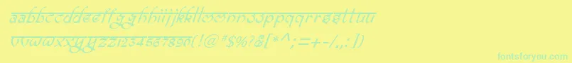 BitlingravishItalic Font – Green Fonts on Yellow Background