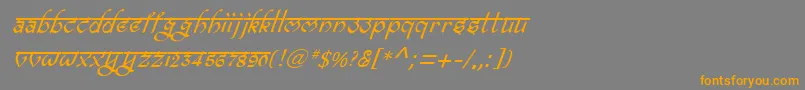 BitlingravishItalic-Schriftart – Orangefarbene Schriften auf grauem Hintergrund
