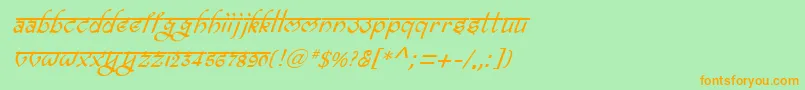 Czcionka BitlingravishItalic – pomarańczowe czcionki na zielonym tle