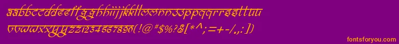 Шрифт BitlingravishItalic – оранжевые шрифты на фиолетовом фоне